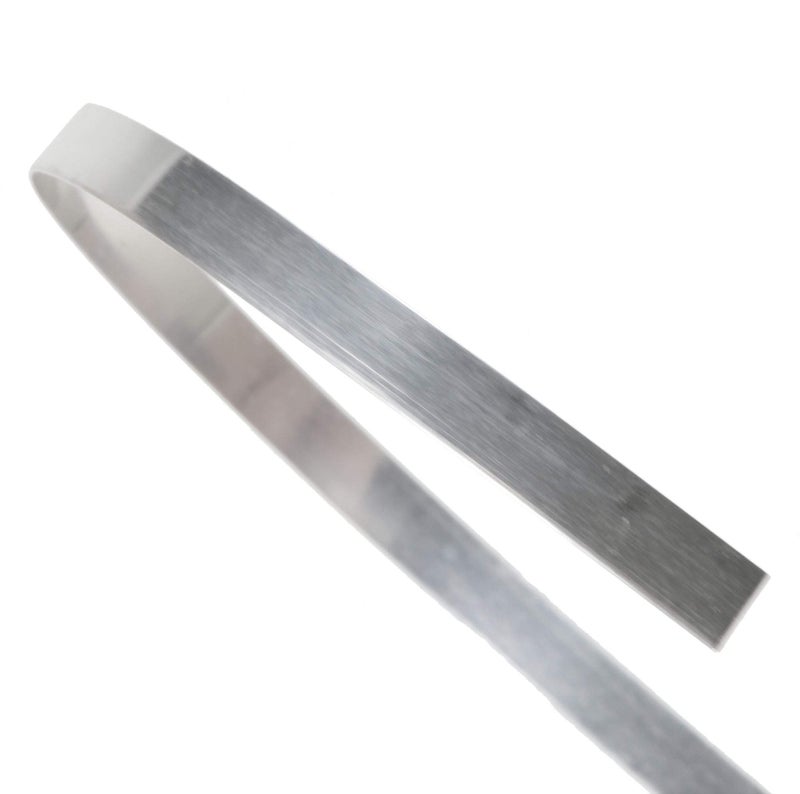 uGems Bezel Strip 3mm (1/8", 0.118") 26 Gauge Sterling Silver 925 Flat Wire Professional Jewelry Making 12 Inch Length Continuous for Stone Setting Craft Supply SKU ss225-26ga-3mm - Image 1